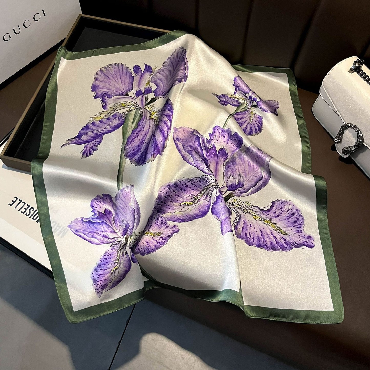 Floral Design Mulberry Silk Shawl