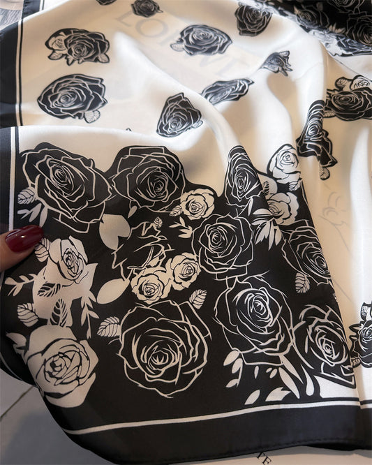 Floral Design Mulberry Silk Shawl