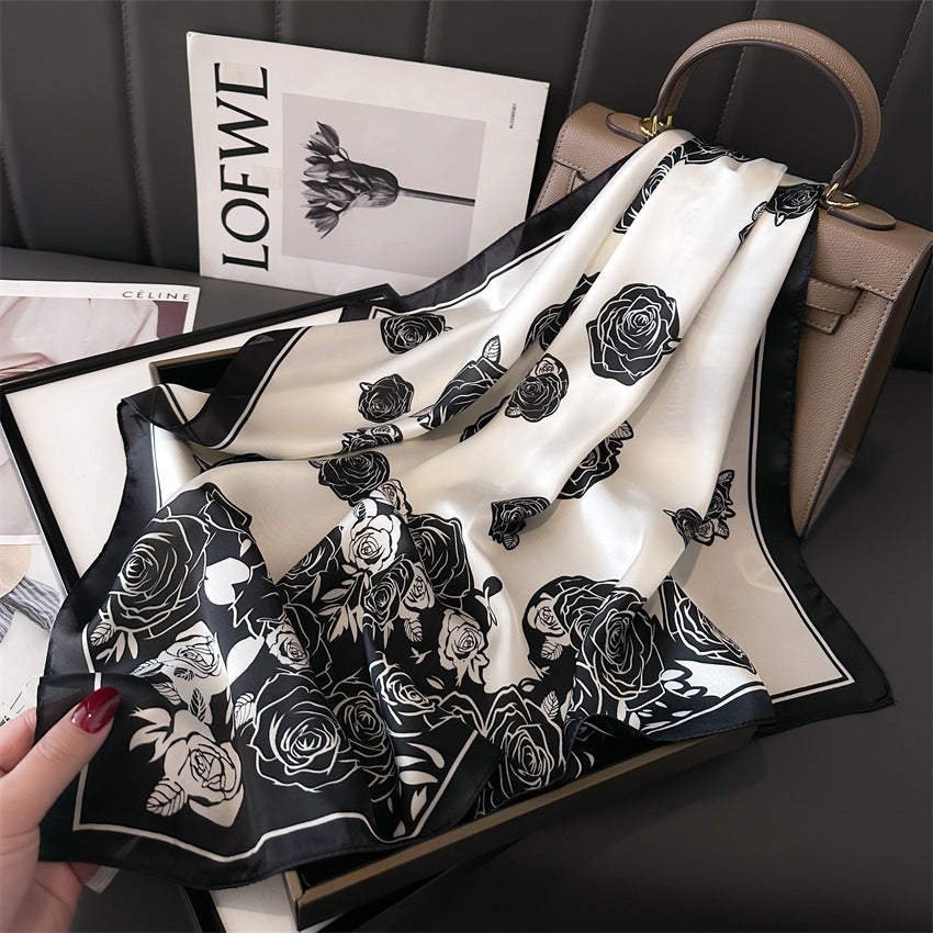 Floral Design Mulberry Silk Shawl