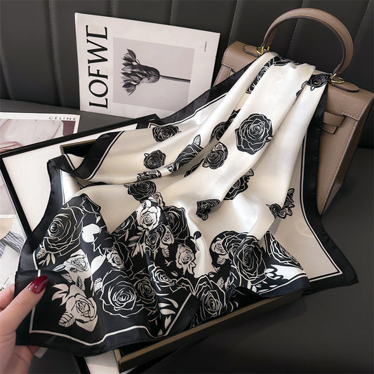Floral Design Mulberry Silk Shawl