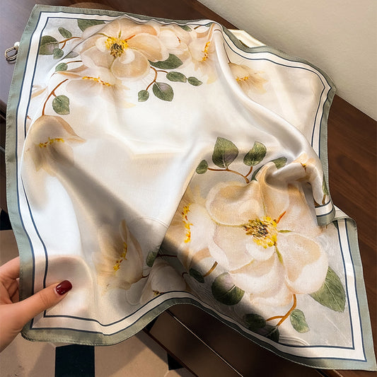 Floral Design Mulberry Silk Shawl