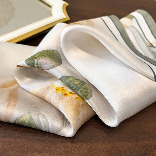 Floral Design Mulberry Silk Shawl