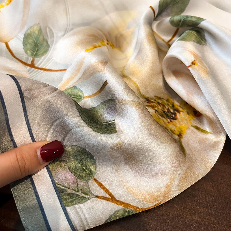 Floral Design Mulberry Silk Shawl