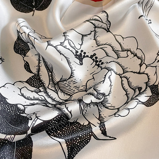 Floral Design Mulberry Silk Shawl