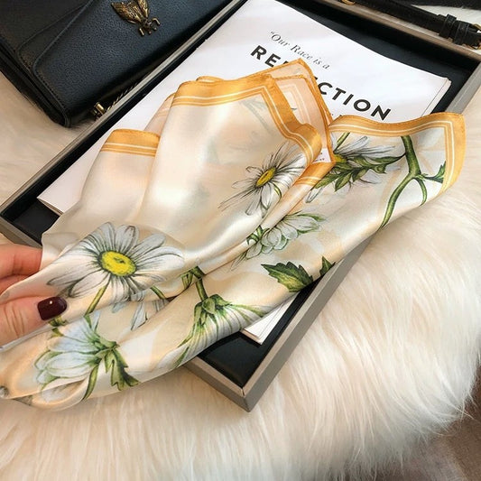 Floral Design Mulberry Silk Shawl