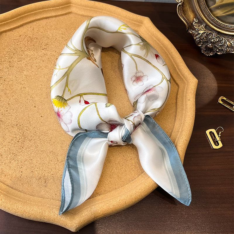 Floral Design Mulberry Silk Shawl