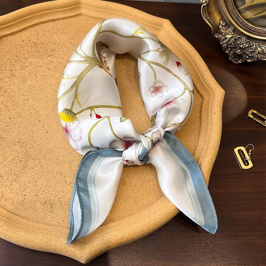 Floral Design Mulberry Silk Shawl