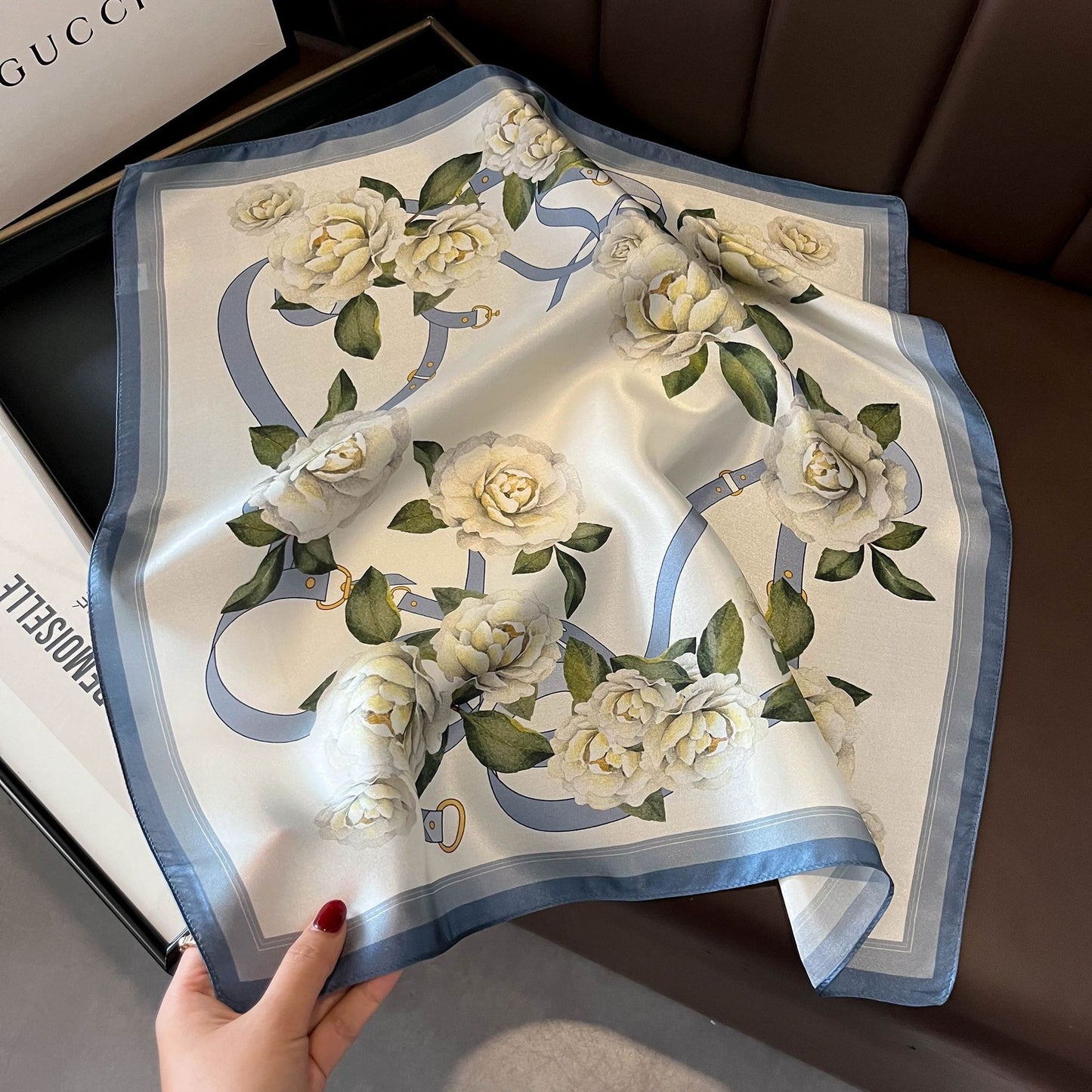 Floral Design Mulberry Silk Shawl