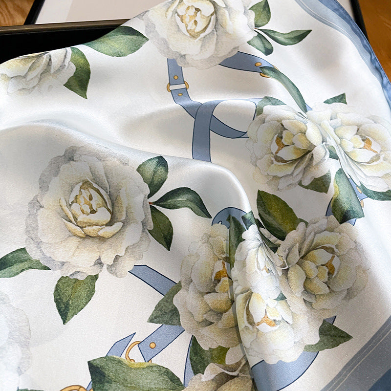 Floral Design Mulberry Silk Shawl