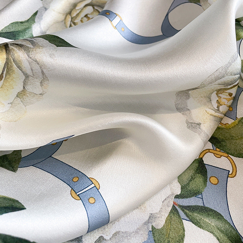 Floral Design Mulberry Silk Shawl