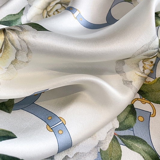 Floral Design Mulberry Silk Shawl
