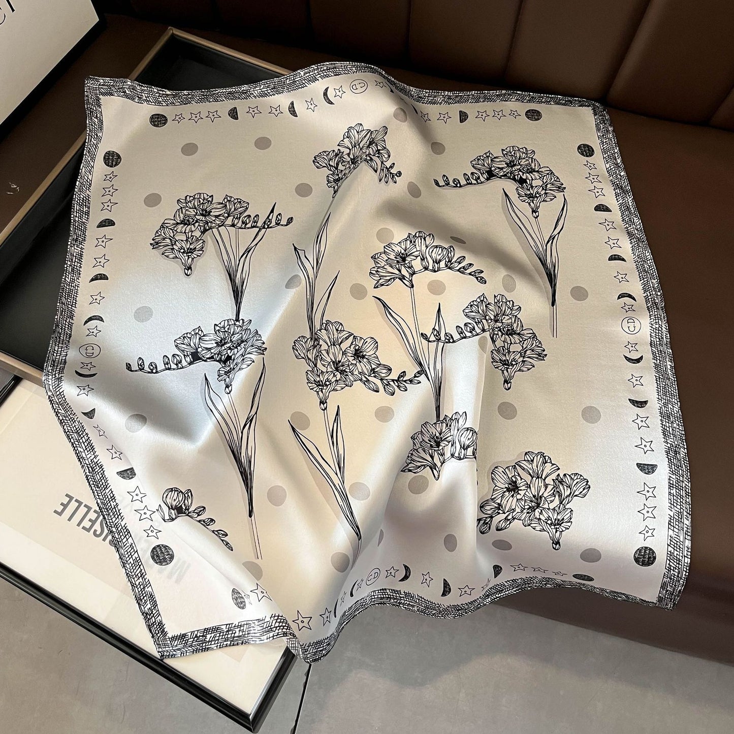 Floral Design Mulberry Silk Shawl