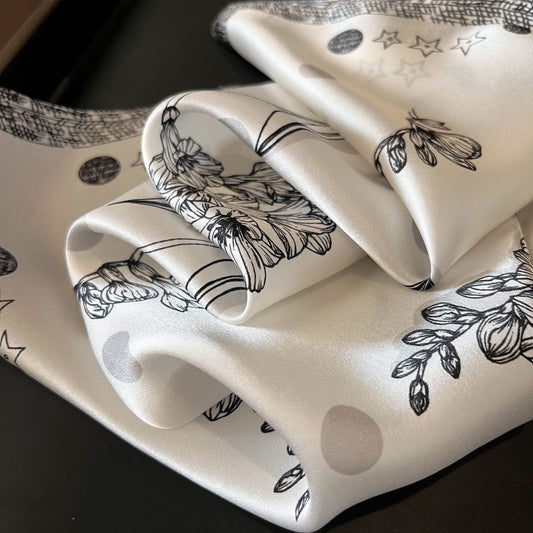 Floral Design Mulberry Silk Shawl
