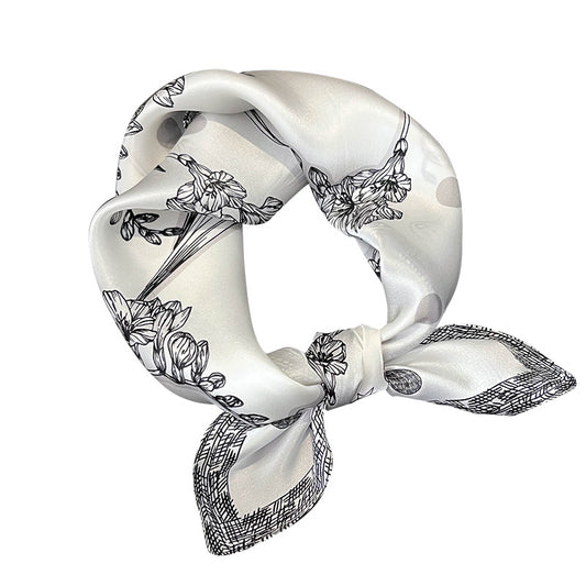 Floral Design Mulberry Silk Shawl