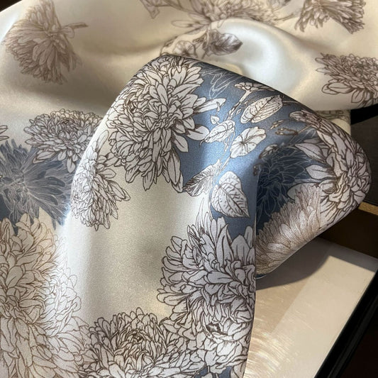 Floral Design Mulberry Silk Shawl