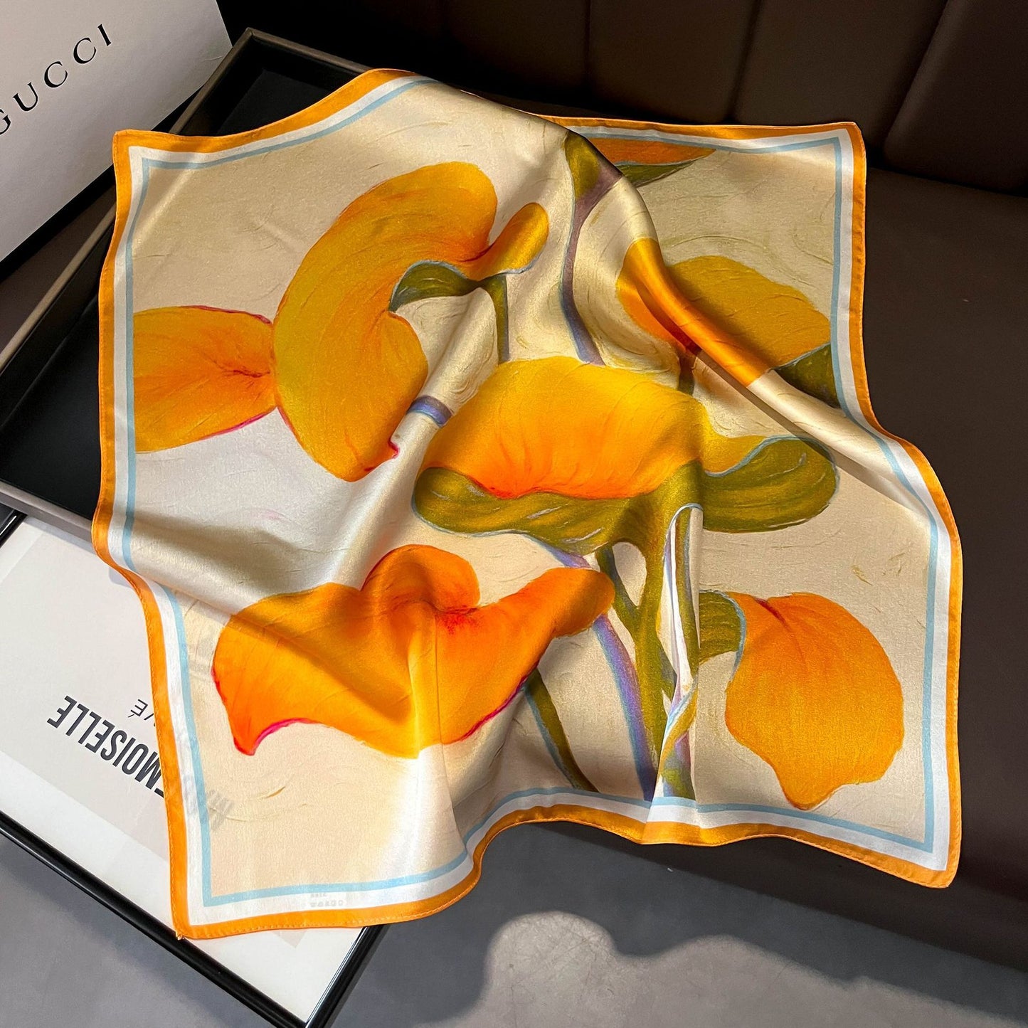 Floral Design Mulberry Silk Shawl
