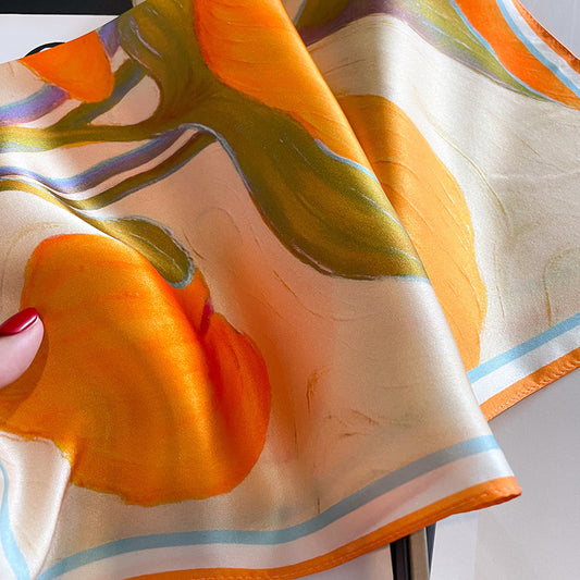 Floral Design Mulberry Silk Shawl