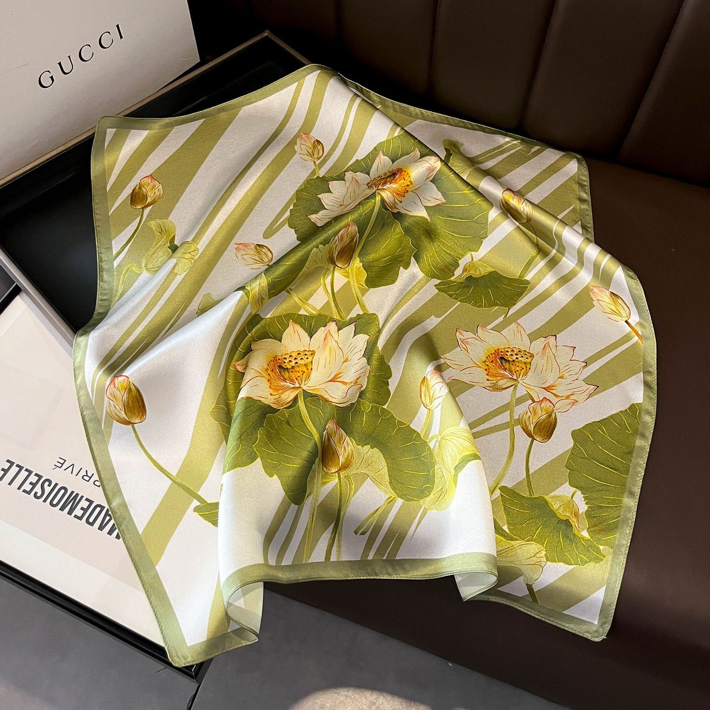 Floral Design Mulberry Silk Shawl