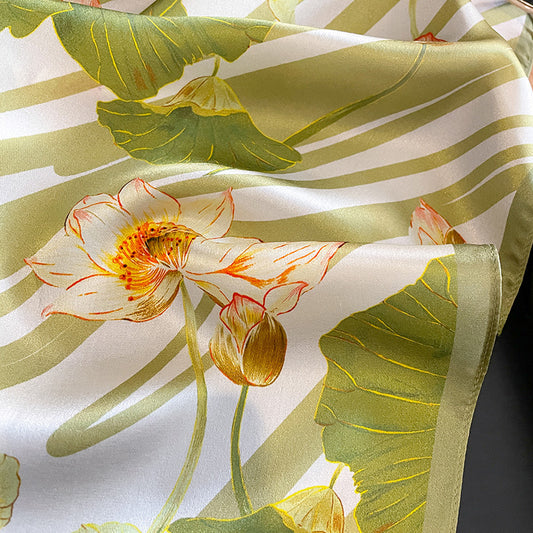 Floral Design Mulberry Silk Shawl