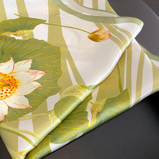 Floral Design Mulberry Silk Shawl