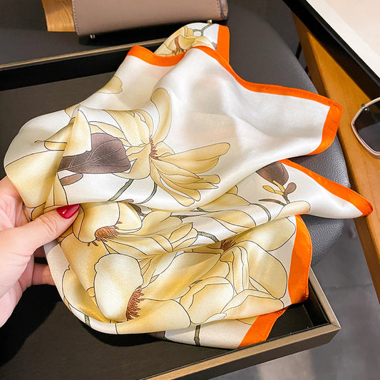 Floral Design Mulberry Silk Shawl