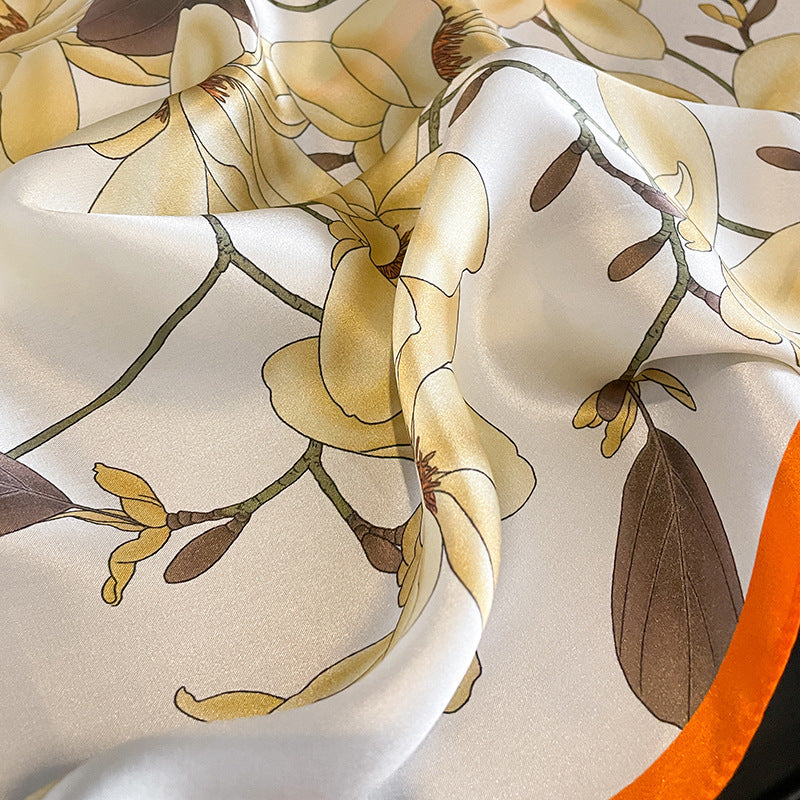 Floral Design Mulberry Silk Shawl