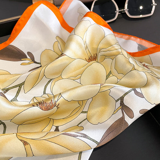 Floral Design Mulberry Silk Shawl