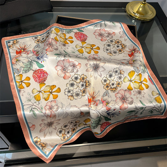 Floral Design Mulberry Silk Shawl
