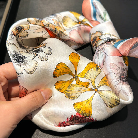Floral Design Mulberry Silk Shawl