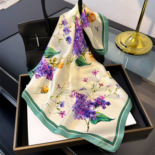 Floral Design Mulberry Silk Shawl