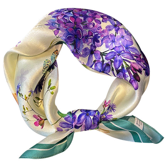 Floral Design Mulberry Silk Shawl