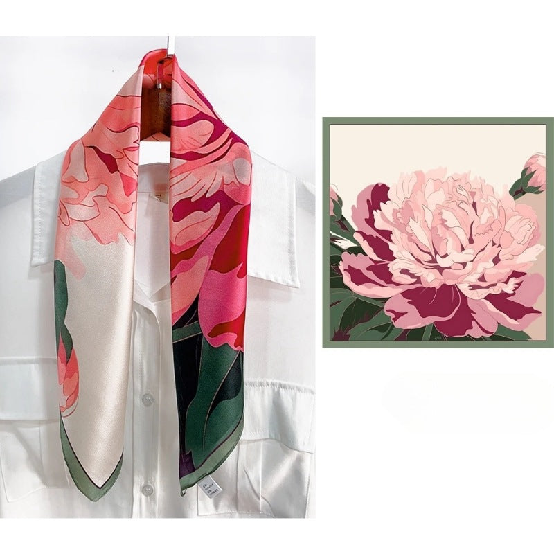 Floral Design Mulberry Silk Shawl