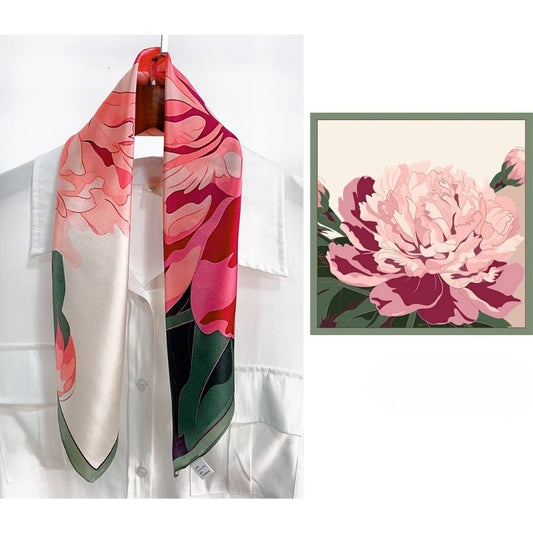 Floral Design Mulberry Silk Shawl
