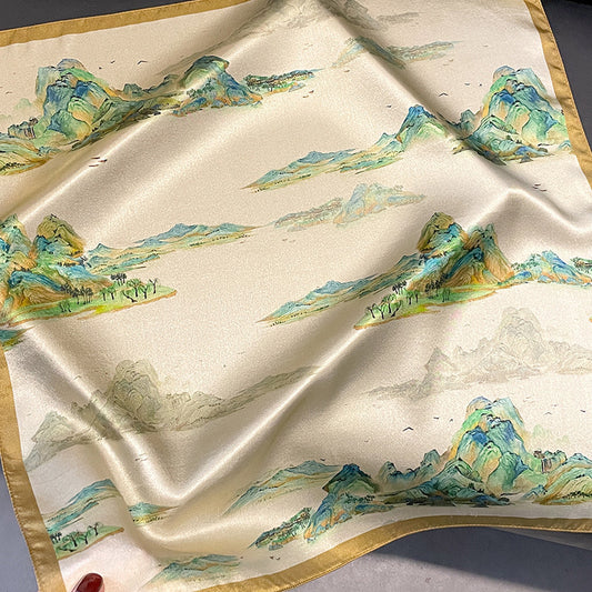 Floral Design Mulberry Silk Shawl