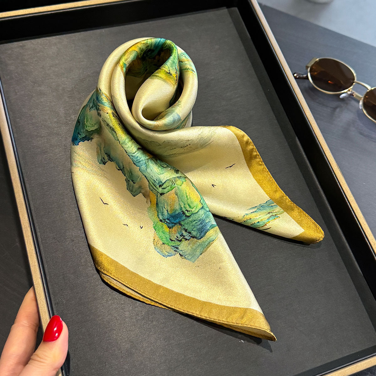Floral Design Mulberry Silk Shawl