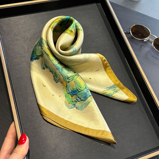 Floral Design Mulberry Silk Shawl