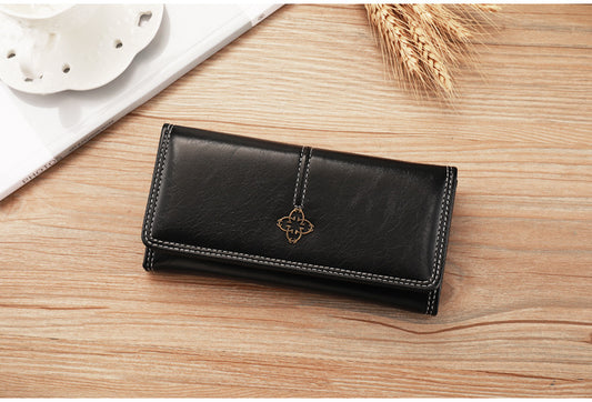 Long Bifold Wallet with Multiple Compartments