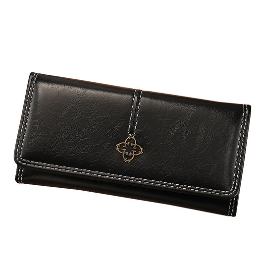 Long Bifold Wallet with Multiple Compartments