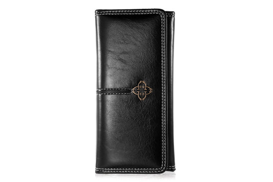 Long Bifold Wallet with Multiple Compartments