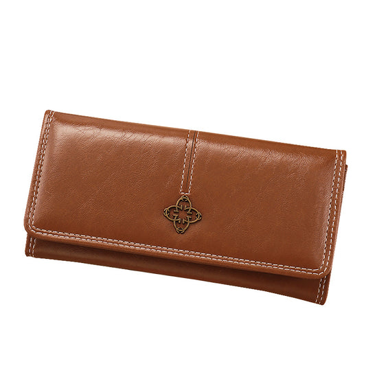 Long Bifold Wallet with Multiple Compartments