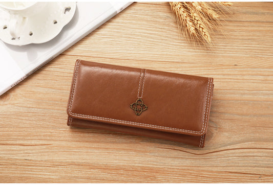 Long Bifold Wallet with Multiple Compartments