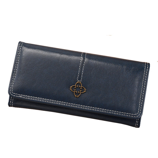 Long Bifold Wallet with Multiple Compartments