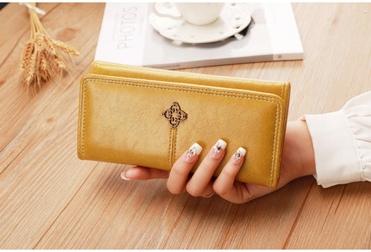 Long Bifold Wallet with Multiple Compartments