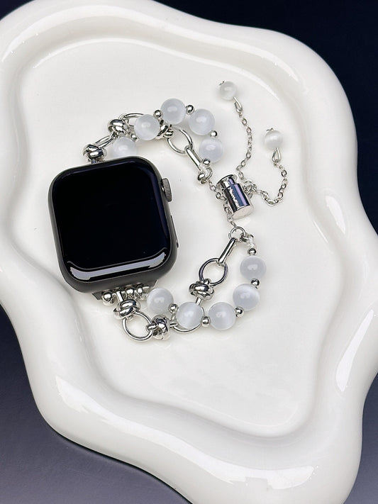 2-pcs Elegant Cat's Eye Beaded Bracelet Band for Apple Watch