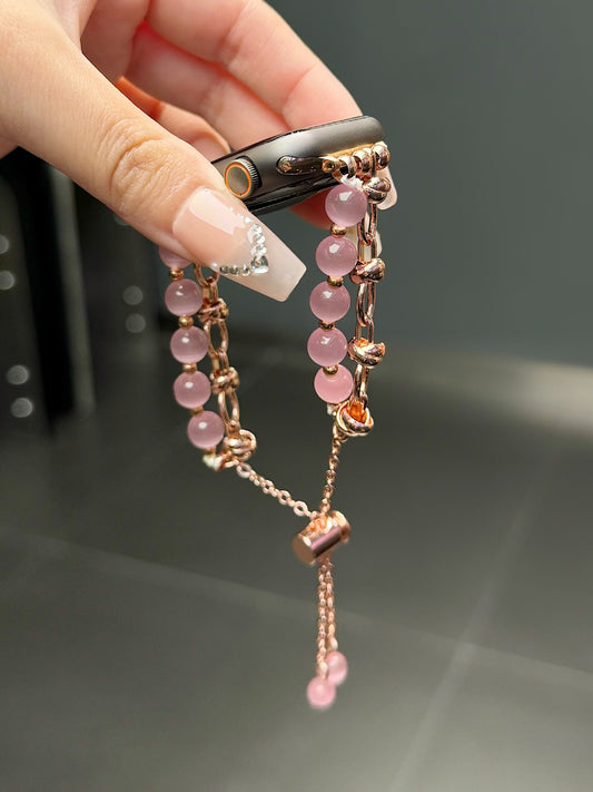 2-pcs Elegant Cat's Eye Beaded Bracelet Band for Apple Watch
