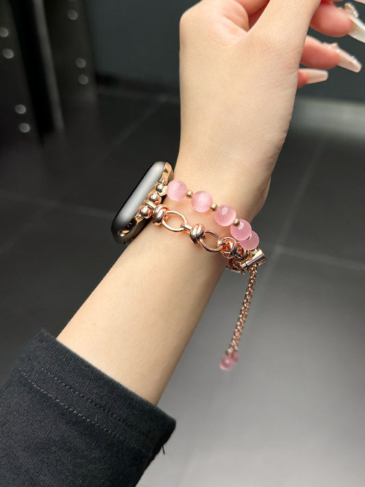 2-pcs Elegant Cat's Eye Beaded Bracelet Band for Apple Watch