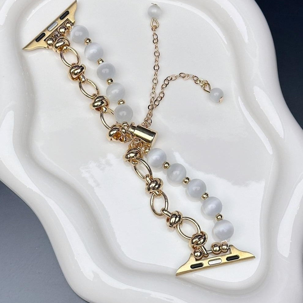 2-pcs Elegant Cat's Eye Beaded Bracelet Band for Apple Watch