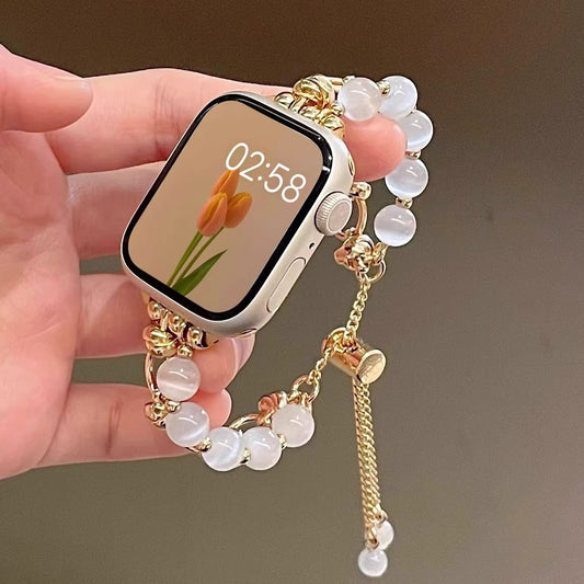 2-pcs Elegant Cat's Eye Beaded Bracelet Band for Apple Watch