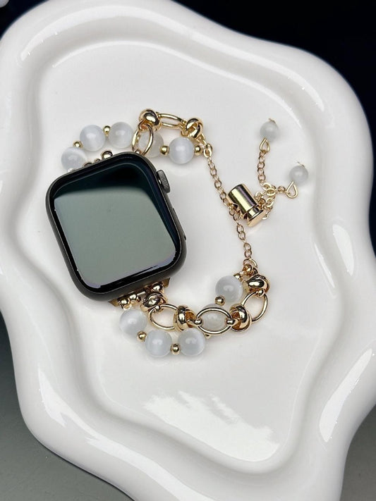 2-pcs Elegant Cat's Eye Beaded Bracelet Band for Apple Watch