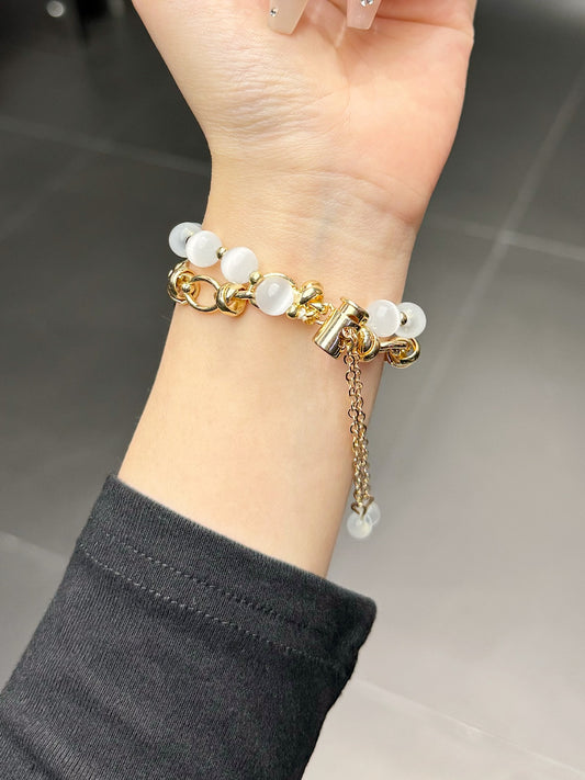 2-pcs Elegant Cat's Eye Beaded Bracelet Band for Apple Watch